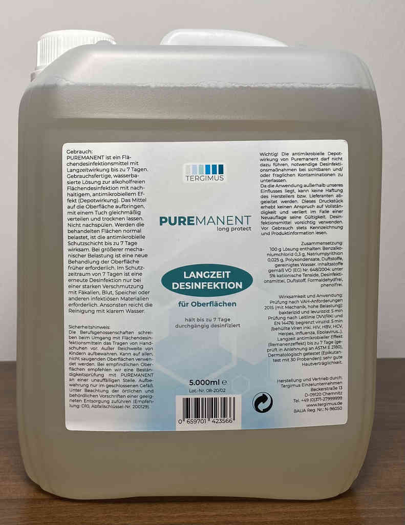 TERGIMUS Puremanent Long Bảo vệ chất khử trùng bề mặt lâu dài